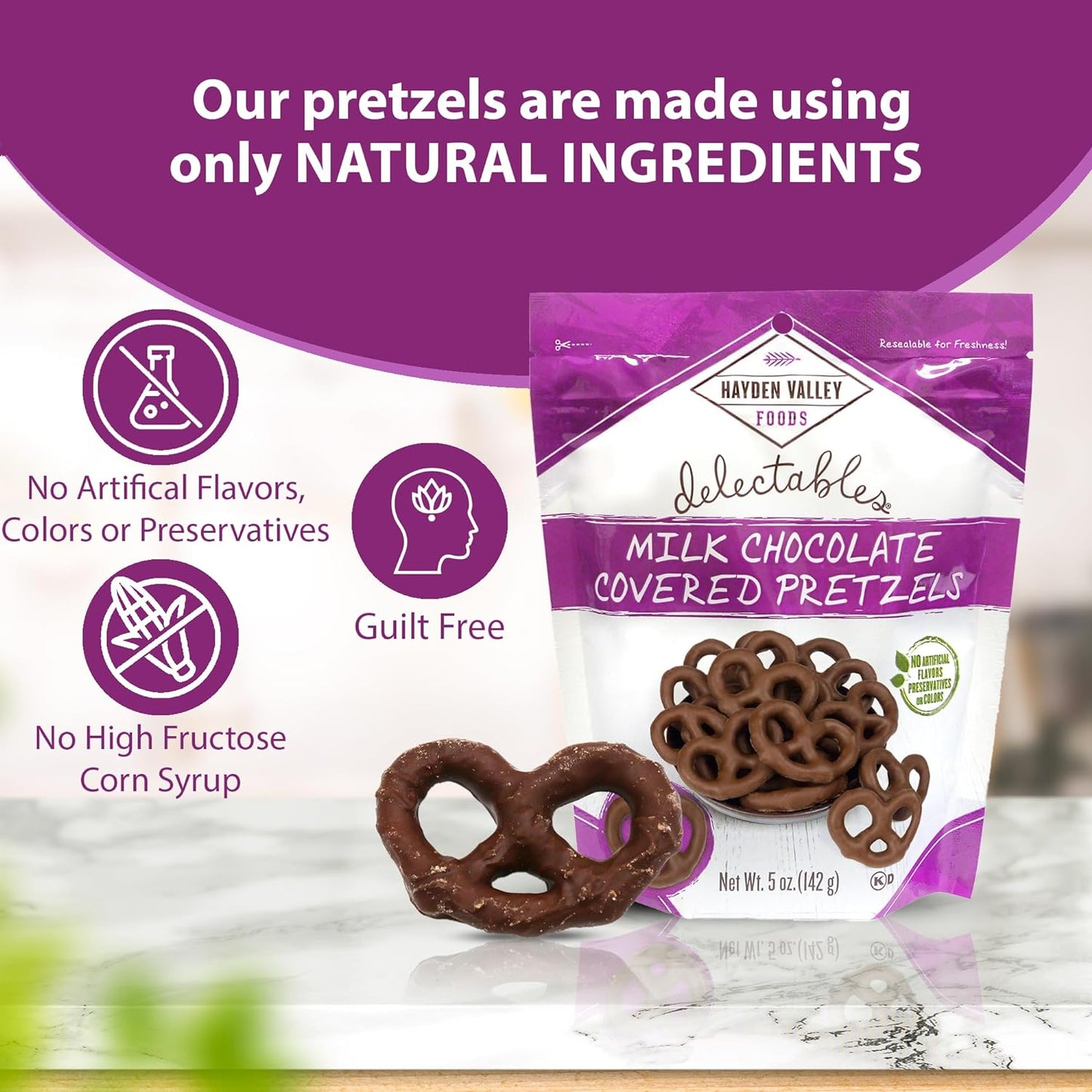 Hayden Valley Foods Yogurt Covered Pretzel Variety Pack - 5oz Resealable Bags (Pack of 3) - Milk Chocolate, Salted Caramel and Pumpkin Spice - Gourmet Flavored Pretzels