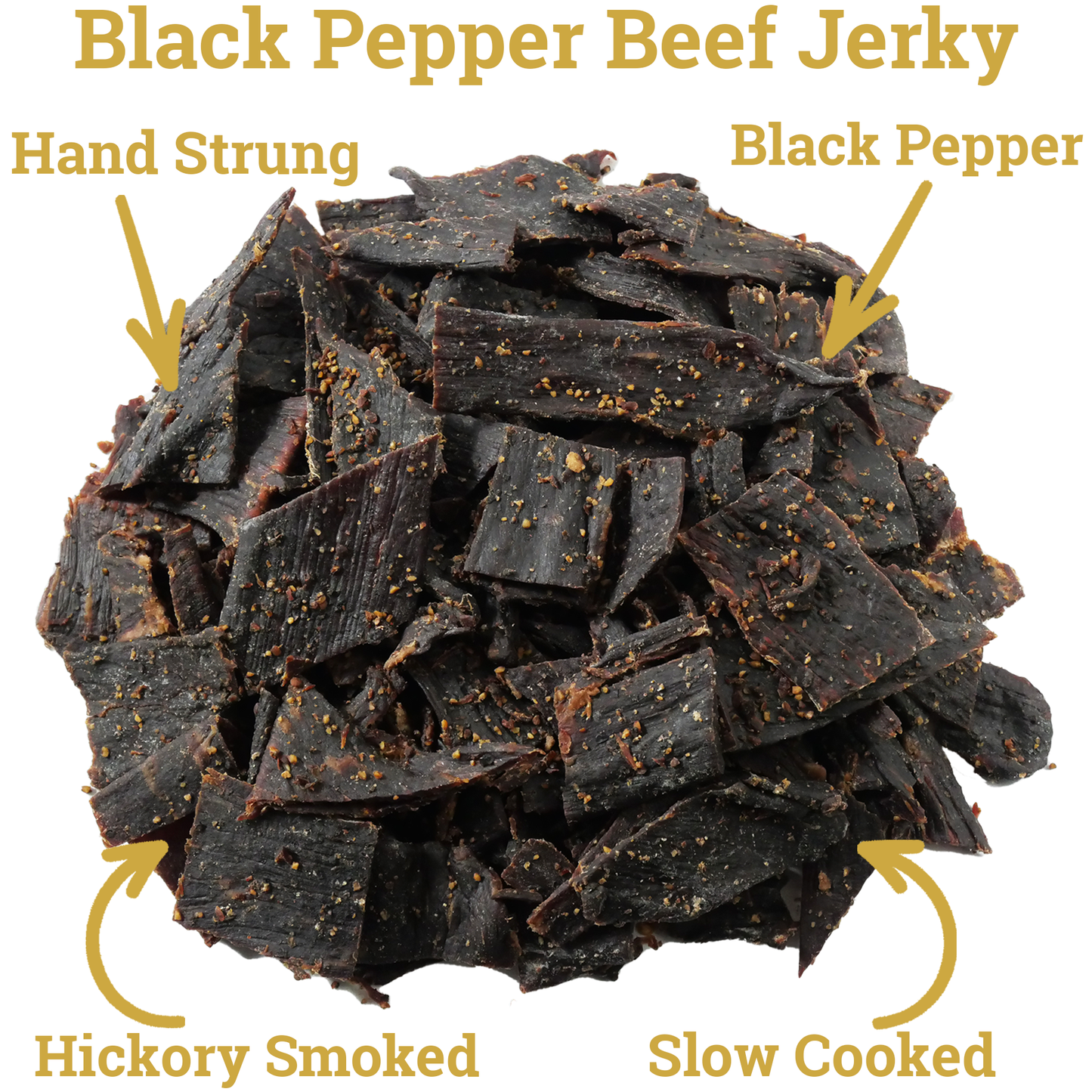 Lone Star Black Pepper Beef Jerky - 1 Pound Resealable Bag - Classic Handcrafted Flavor - Made in the USA