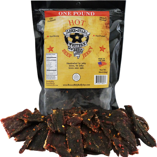 Lone Star Hot Beef Jerky - 1 Pound Resealable Bag - Fiery Handcrafted Flavor - Made in the USA