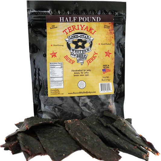 Lone Star Teriyaki Beef Jerky - Half Pound Resealable Bag - Savory Handcrafted Flavor - Made in the USA