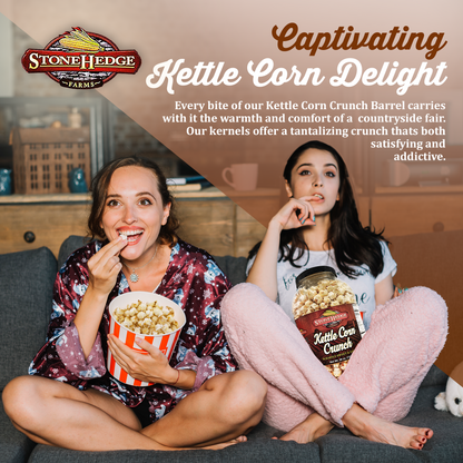 Stonehedge Farms Kettle Corn Crunch Popcorn - 26 oz Large Tub - Bulk Gourmet Sweet and Salty Snacks - Made in the USA