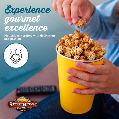 Stonehedge Farms Salted Caramel Flavored Popcorn - 32 oz Large Tub - Bulk Gourmet Deliciously Old Fashioned Popped Sweet Snacks - Made in the USA