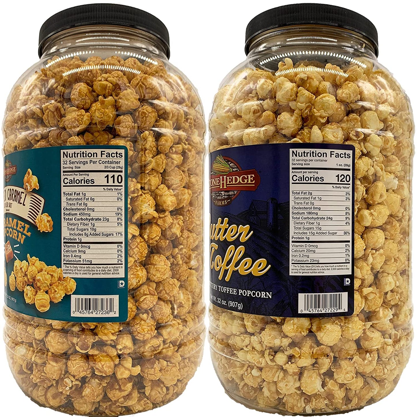Stonehedge Farms Bulk Popcorn Variety Pack! 12 Lbs Of Deliciously Old Fashioned Popcorn Variety Pack - Includes Six 32 Ounce Barrels - Made in the USA