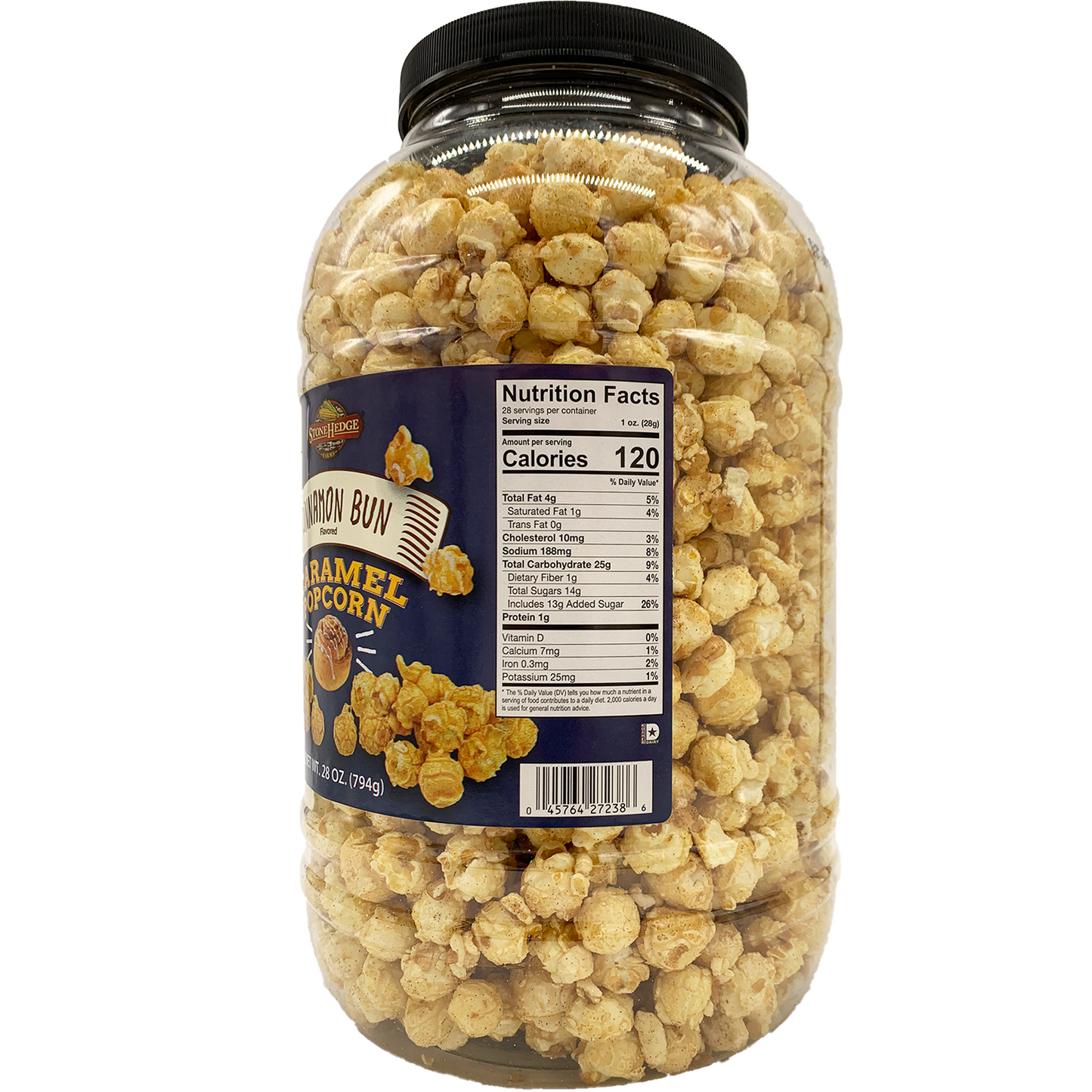 Stonehedge Farms Gourmet Popcorn Barrel Variety Pack - 32 Ounces Each - Two Pack (Cinnamon Bun + Caramel)